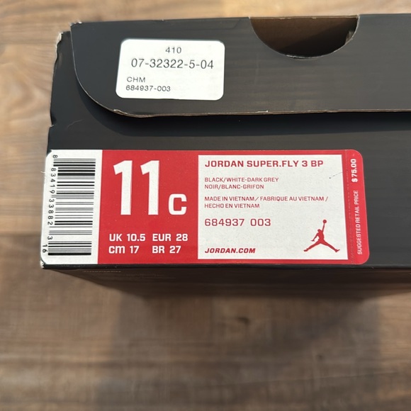 Kids Jordan Super Fly 3 BP Shoes Black Size 11 Boys Great Condition - Picture 6 of 6